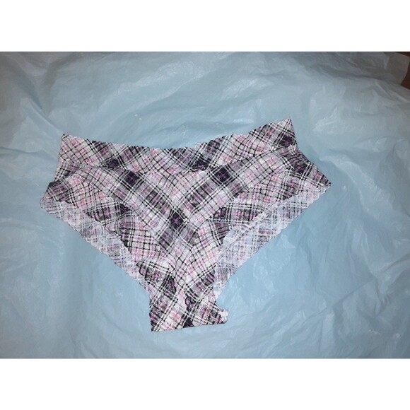 Victoria's Secret Large Multicolor Plaid Print Cheeky Hipster NWT - Picture 4 of 5